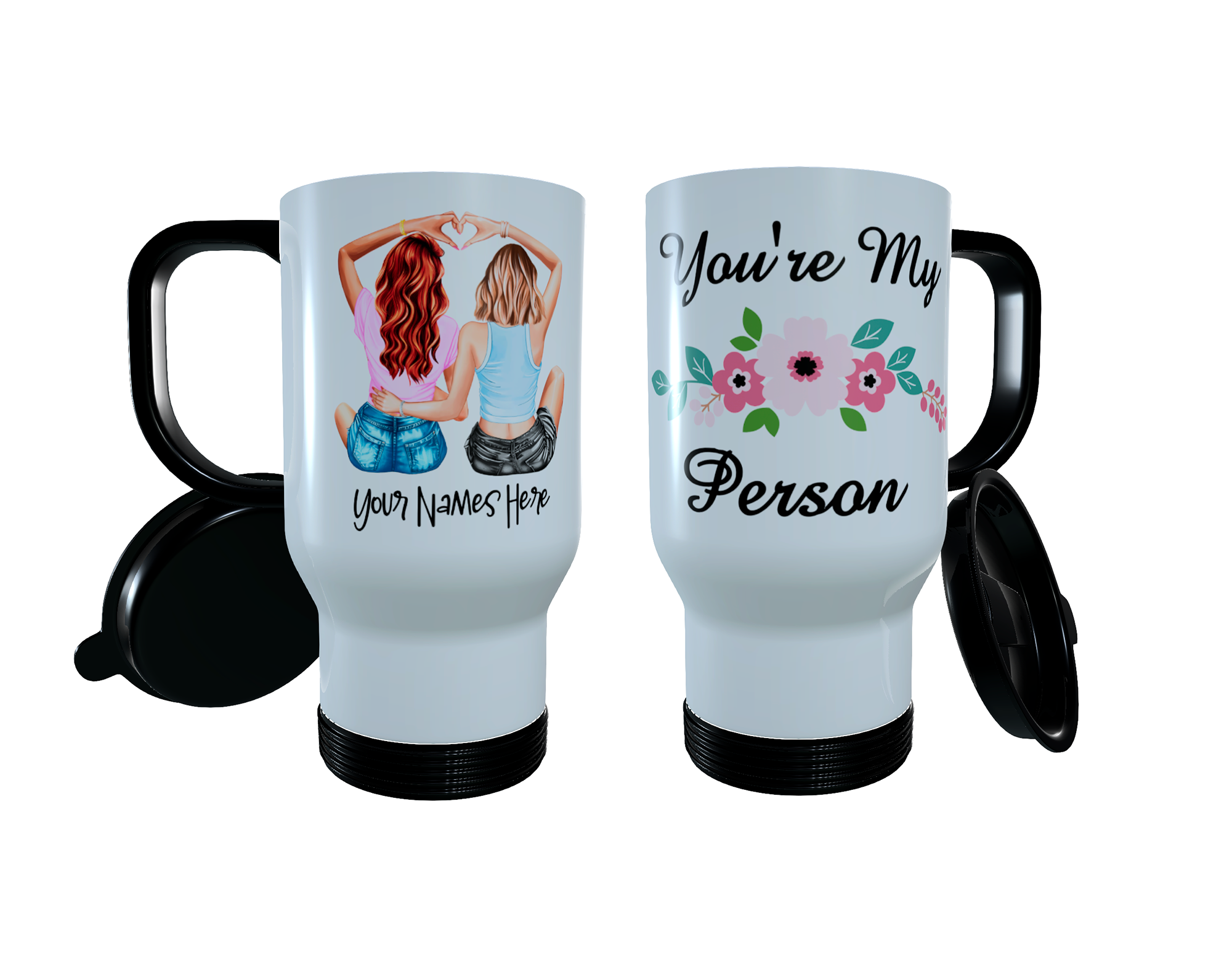 Bestfriend Travel Mug, Custom Friend Mug, Personalized Sisters